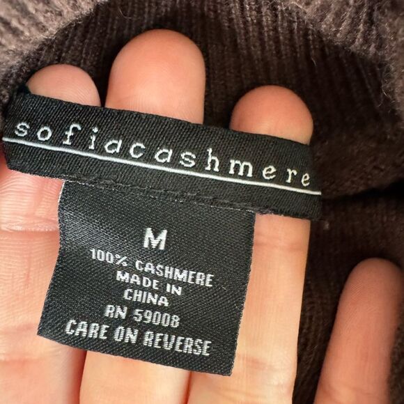 Sofiacashmere 100% Cashmere Turtleneck Sweater Dress Brown Sz M Soft Old Money - Picture 6 of 6